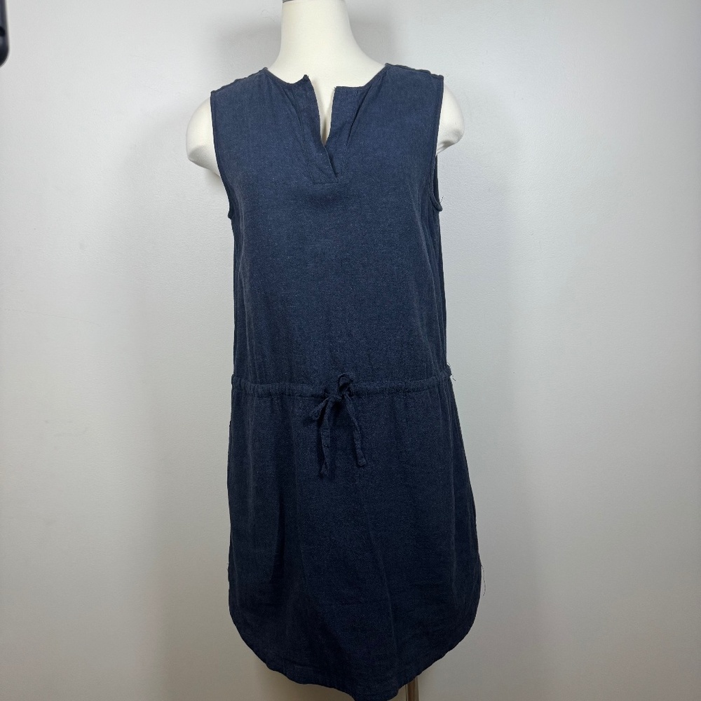 Roots  Blue Hazelton Mini Dress Large linen blend